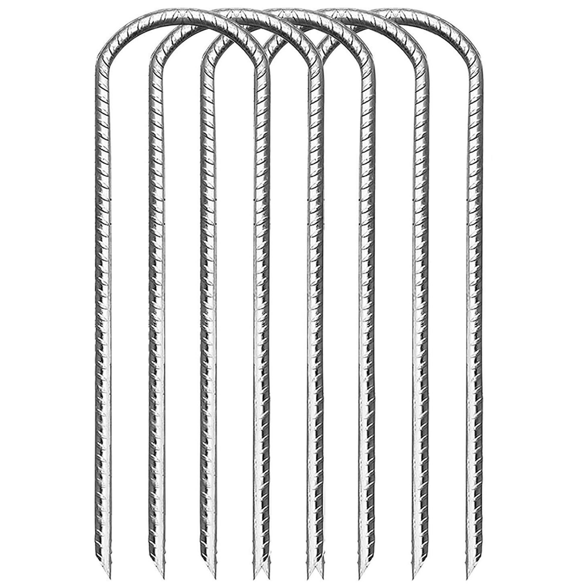 12PC 12inch High-strength U-shaped threaded steel ground spikes for ...
