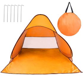 1Pc 2-3Person Beach Tent With Net Window Storage Bag 64.96 X 59.06 X 43.31in Anti-UV Automatic Waterproof For Outdoor Beach Camping Fishing Park (Option: Orange)