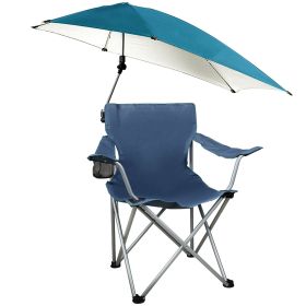 1Pc Foldable Beach Chair With Sun Canopy Cup Holder Carry Bag Adkustable Armrest Detachable Umbrella 220.5lbs Max Load Fedex Shipping (Option: Blue)